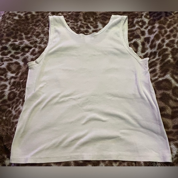 White Lace Trim Tank Top - Picture 2 of 4
